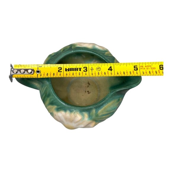 Vintage Roseville Pottery Peony Blue Green Creamer Pitcher Rare Ceramic Art 5" - Picture 7 of 9